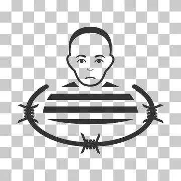 Isolated Prisoner Vector Icon Stock Illustration