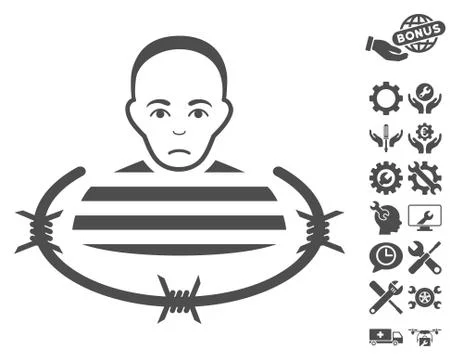 Isolated Prisoner Vector Icon With Tools Bonus Stock Illustration