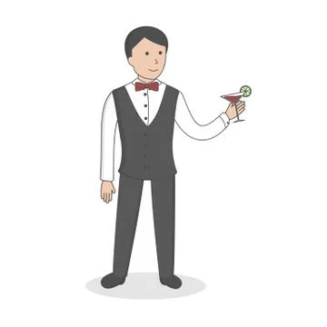 Isolated professional bartender. Stock Illustration