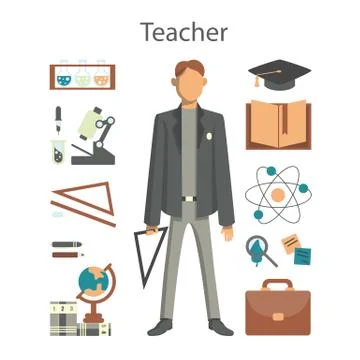 Isolated professional teacher. Stock Illustration