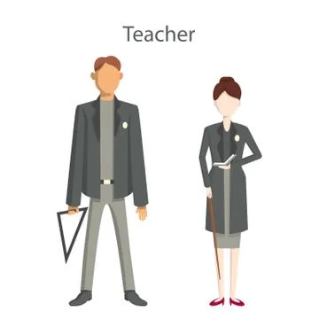Isolated professional teachers. Stock Illustration