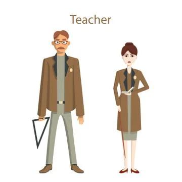 Isolated professional teachers. Stock Illustration