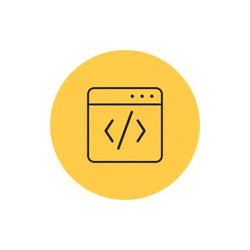 Isolated program yellow logo Stock Illustration