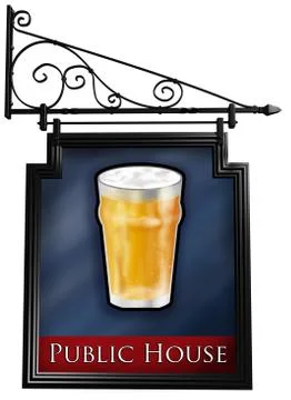 Isolated pub sign Stock Illustration