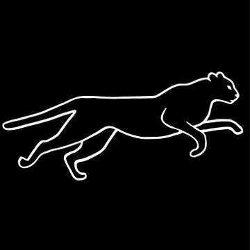 Isolated puma drawing Stock Illustration