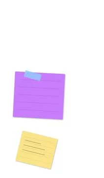 Isolated purple sticky note with corner folded Stock Illustration