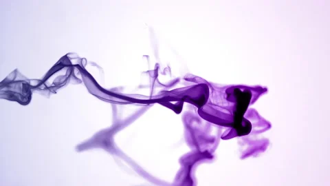 Isolated Purple Violet Ink Cloud in Macro Slow Motion Framed for Vertical Video Video stock 130353391