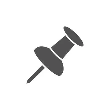 Isolated pushpin on a white background Stock Illustration