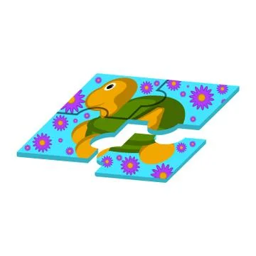 Isolated puzzle toy of turtle shape car Stock Illustration
