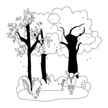 Isolated rabbit and squirrel cartoon vector design 스톡 일러스트