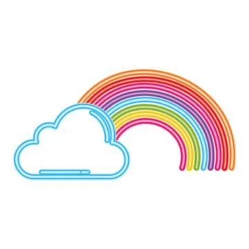 Isolated rainbow and cloud vector design イラスト素材