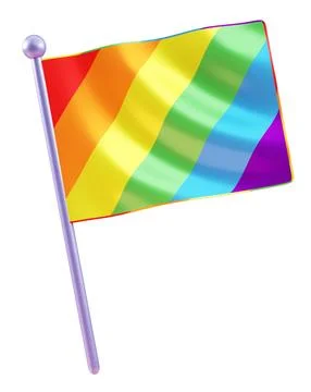 Isolated rainbow flag on a white background for LGBTQIA+ Pride celebration... 写真素材