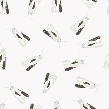 Isolated random seamless pattern with moles simple silhouettes. Light insect  Stock Illustration