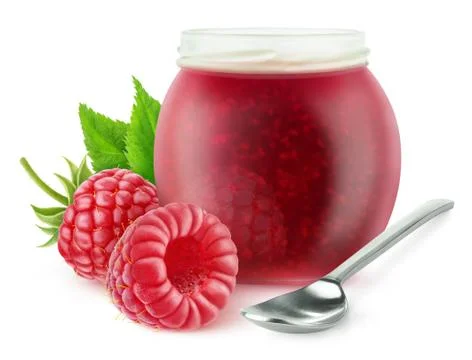 Isolated raspberry jam Stock Photos