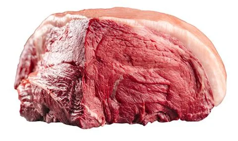 Isolated raw pulp meat on white background Stock Photos