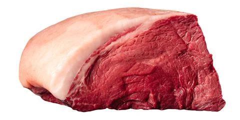 Isolated raw pulp meat on white background Stock Photos