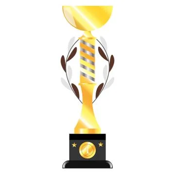Isolated realictic gold cup , Vector image illustration. Stock Illustration