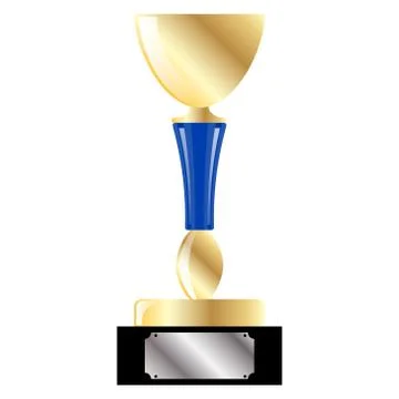 Isolated realictic gold cup , Vector image illustration. Stock Illustration