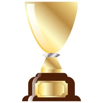 Isolated realictic gold cup , Vector image illustration. Stock Illustration