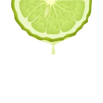 Isolated realistic colored half circle slice of green color juicy bergamot wi Stock Illustration