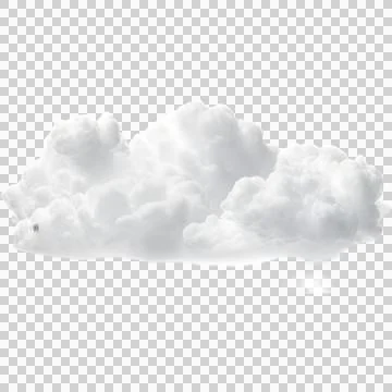 Isolated realistic fluffy white cloud with a bright fluffy white cumulus clou Stock Illustration