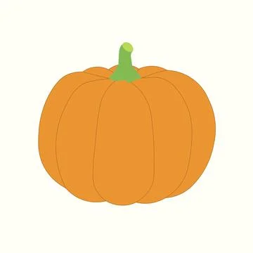 Isolated Realistic Pumpkin. Flat Design. Vector Illustration. Illustrazione stock