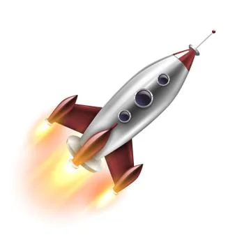 Isolated Realistic Rocket Stock Illustration