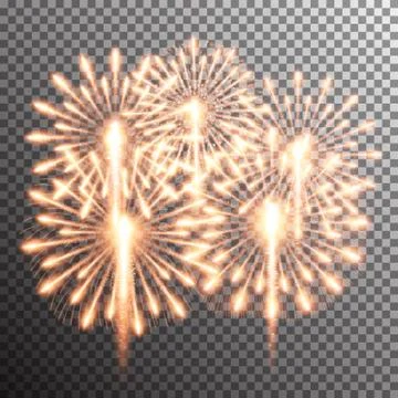 Isolated realistic vector fireworks Stock Illustration