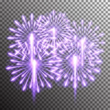 Isolated realistic vector fireworks Stock Illustration