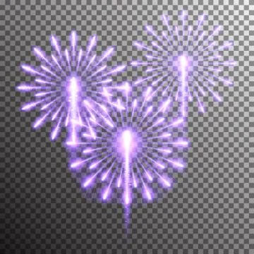 Isolated realistic vector fireworks Stock Illustration