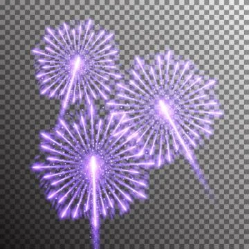 Isolated realistic vector fireworks Stock Illustration