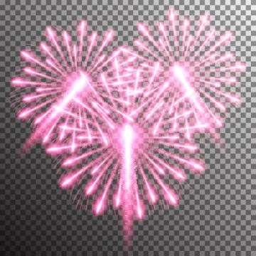 Isolated realistic vector fireworks Stock Illustration