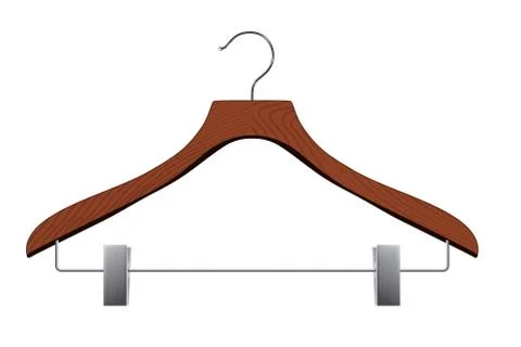 Isolated realistic vector hanger with clips Stock Illustration