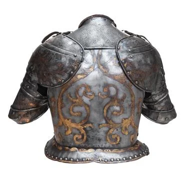 Isolated Rear Torso Section Of A Suit Of Armour Fotos de archivo