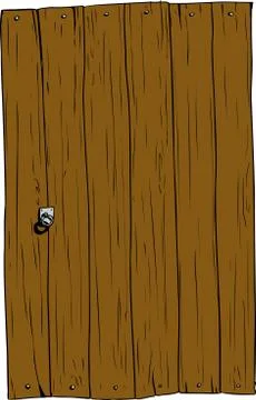 Isolated rectangular wooden door 库存插图