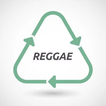 Isolated recycle sign with    the text REGGAE Stock Illustration