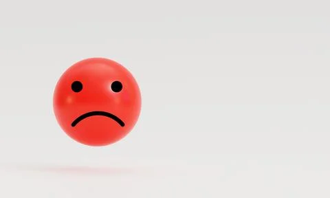 Isolated of red angry or sad face on white background for the worst custome.. Stock Illustration