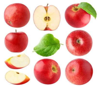 Isolated red apples collection Stock Photos