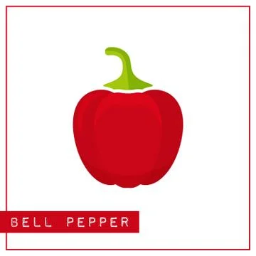 Isolated red bell pepper memory training card Stock Illustration