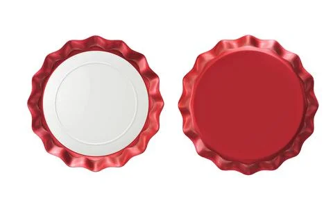 Isolated red bottle cap on white background. 3d render Stock Illustration