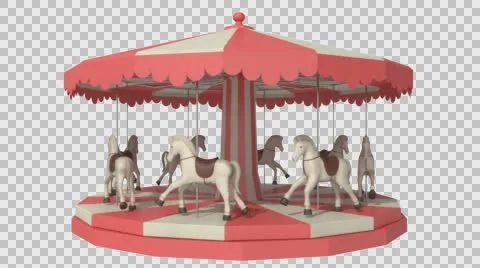 Isolated red carousel Stock Footage 57862048