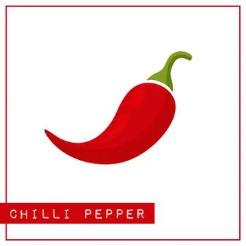 Isolated red chilli pepper memory training card Stock Illustration