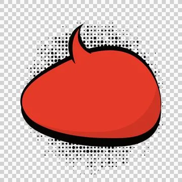 Isolated red comic speech bubble with halftone dot pattern design transpare.. 库存插图