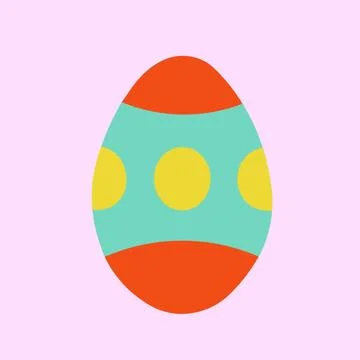 Isolated Red Easter Egg with yellow circles. Illustrazione stock