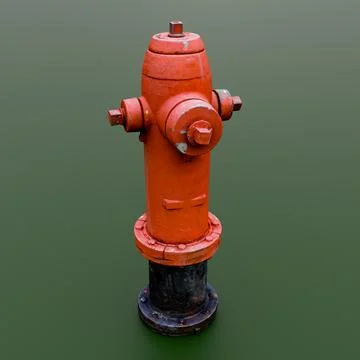 Isolated Red Fire Hydrant 3D Render illustration Stock Illustration