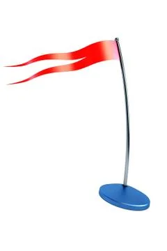 Isolated red flag on flagstaff Stock Illustration