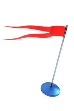 Isolated red flag on flagstaff Stock Illustration