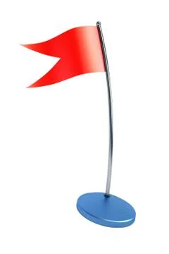 Isolated red flag on flagstaff Stock Illustration