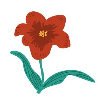 Isolated red flowers Stock Illustration