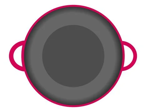 Isolated Red-Handled Iron Pan: Vector Illustration on White Background Stock Illustration